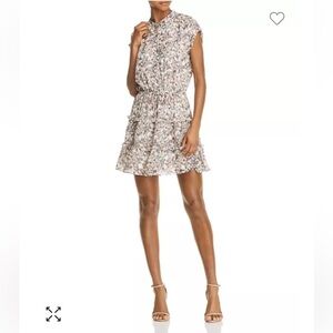 Rebecca Minkoff Size L Ollie Floral Dress Waist Tie Sleeveless Ruffle